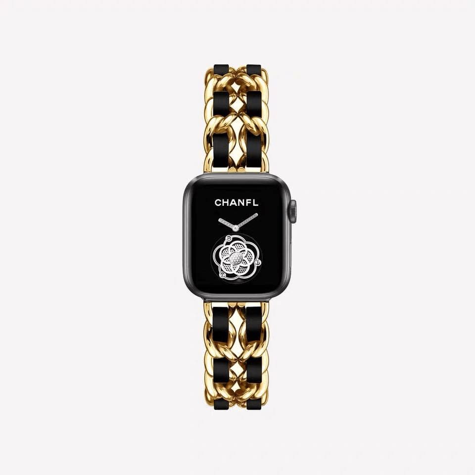 Guchie Scunchapples 38mm or 40mm Black & Gold 