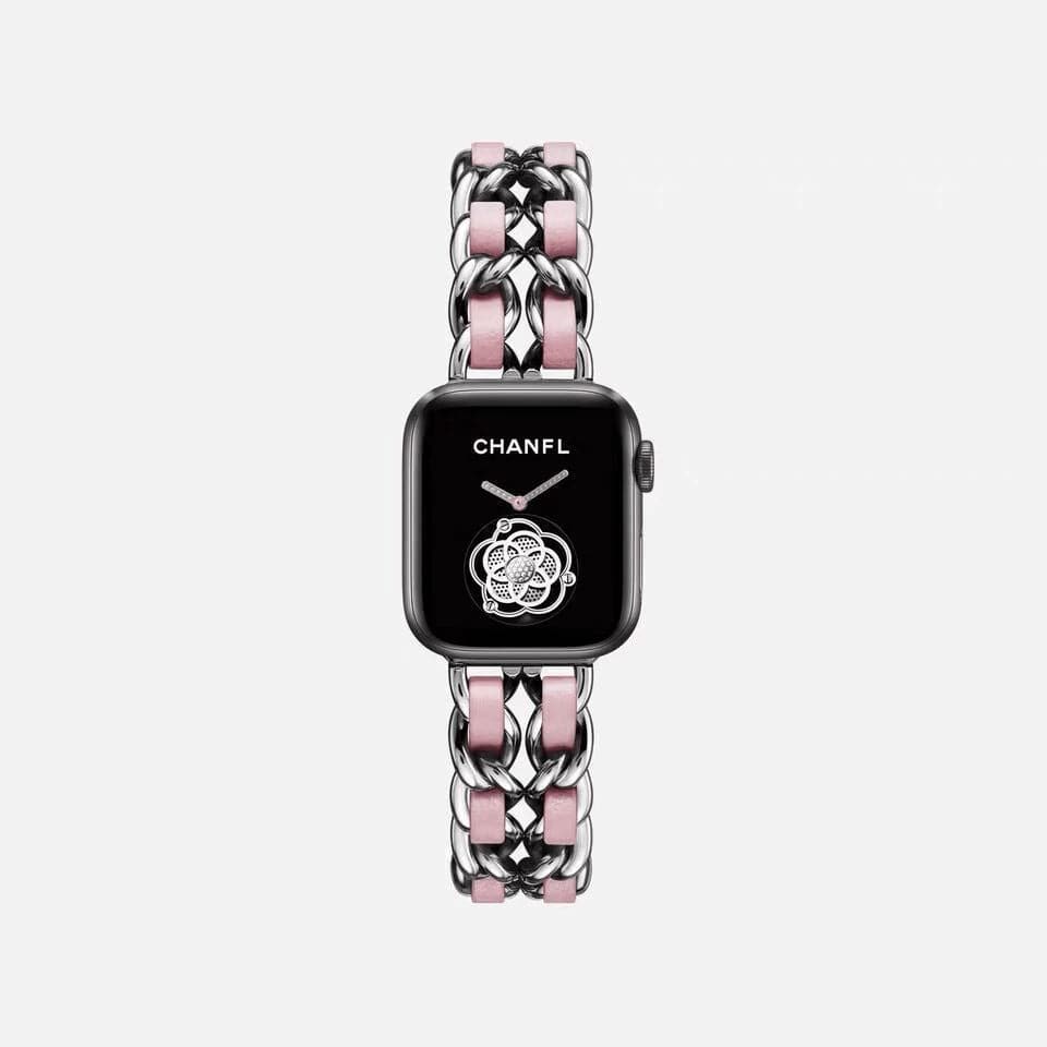 Guchie Scunchapples 38mm or 40mm Pink & Silver 