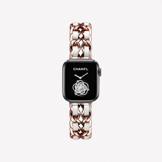 Guchie Scunchapples 38mm or 40mm Rose Gold & White