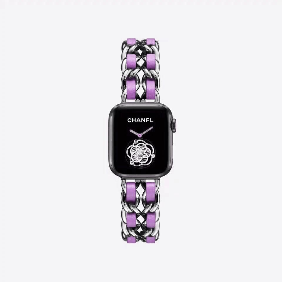 Guchie Scunchapples 38mm or 40mm Silver & Purple 