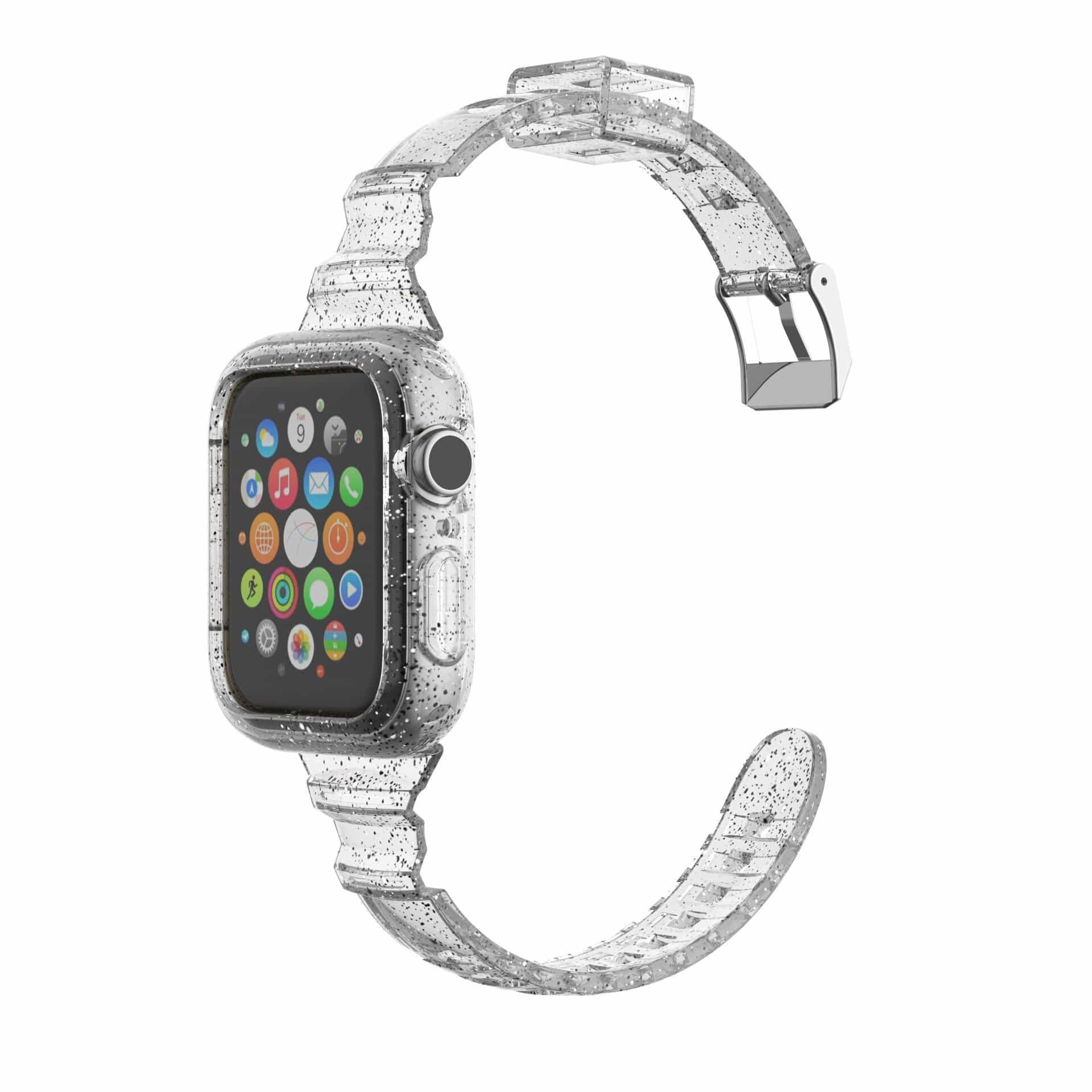 【国内発送】Silver Glitter Jelly Apple Watch Case &Band 40mm jelly-glitter-band-