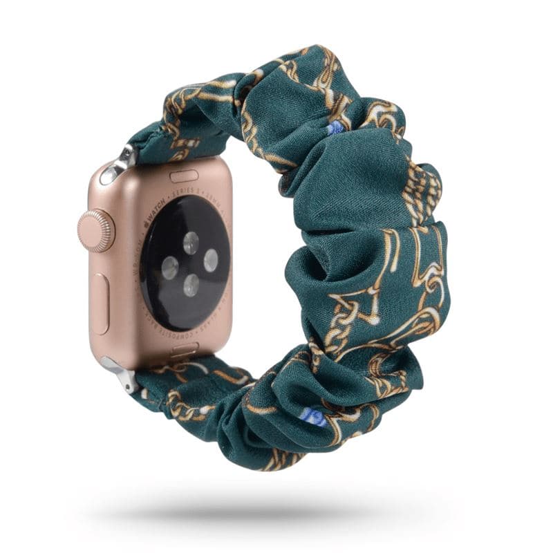 Nautical Green scunchie apple watch bands 38mm or 40mm 