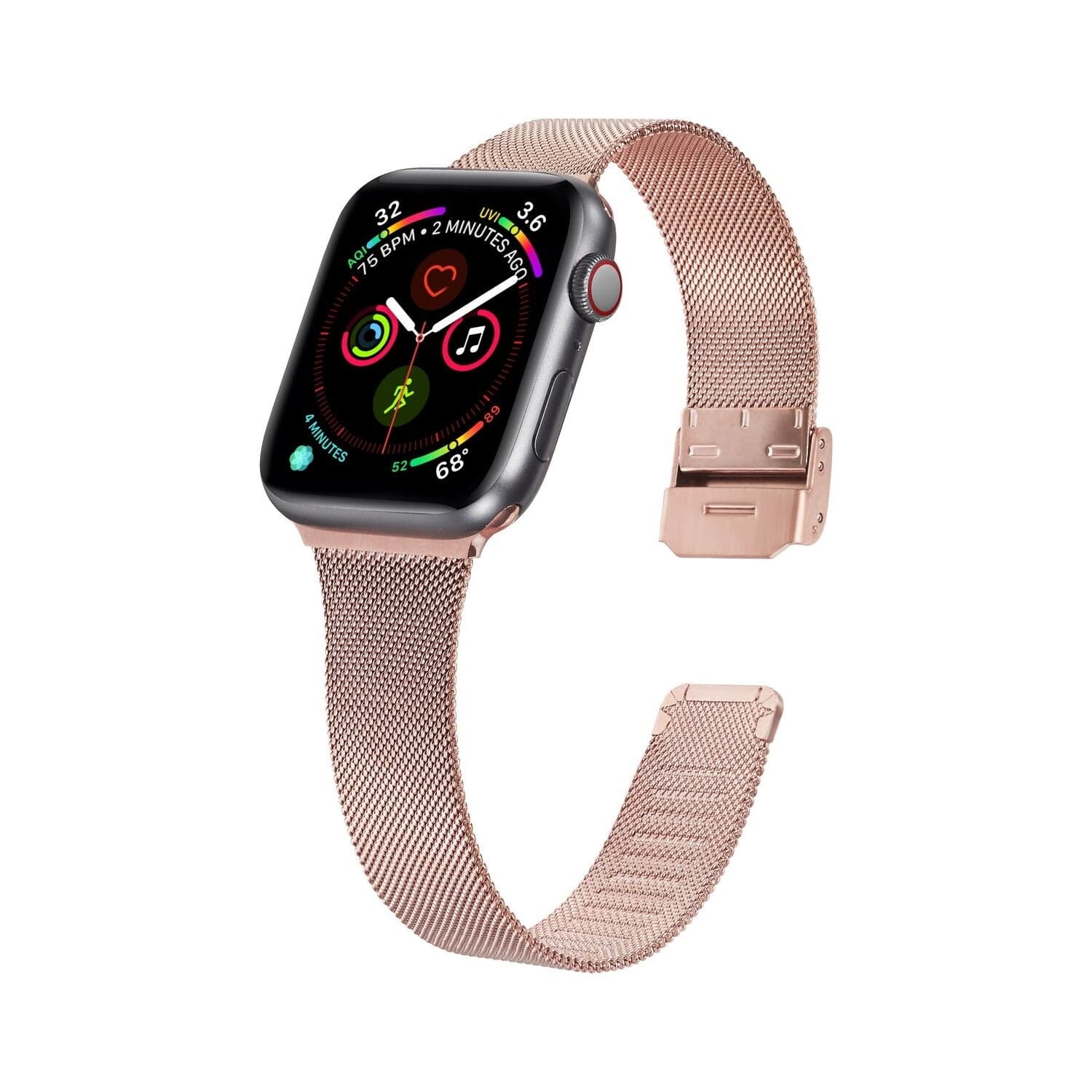 New Classic Milanese Apple Watch Band Scrunchapples 38/40mm Rose Pink 