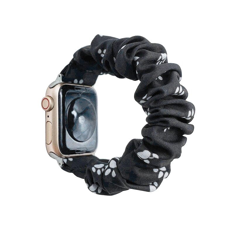 Pawz Black Apple Watch Band Scrunchapples 38/40/41mm 
