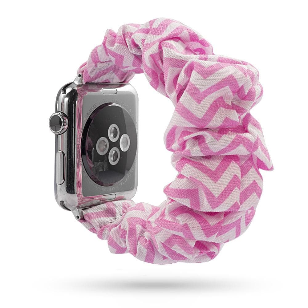 Pink Craze scunchie apple watch bands 