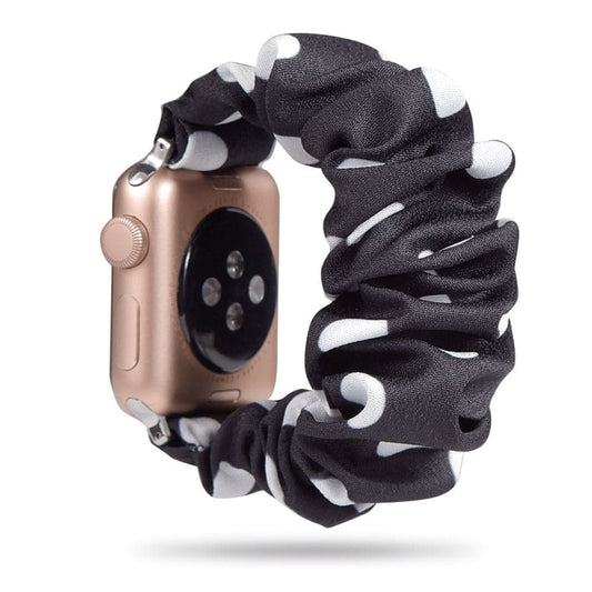 Polka Black scunchie apple watch bands 38mm or 40mm 