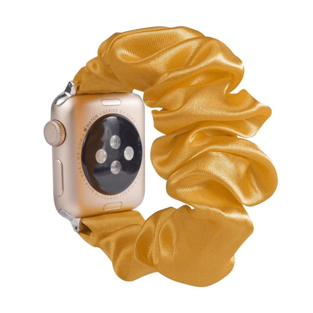 Satin Caramel scunchie apple watch bands 