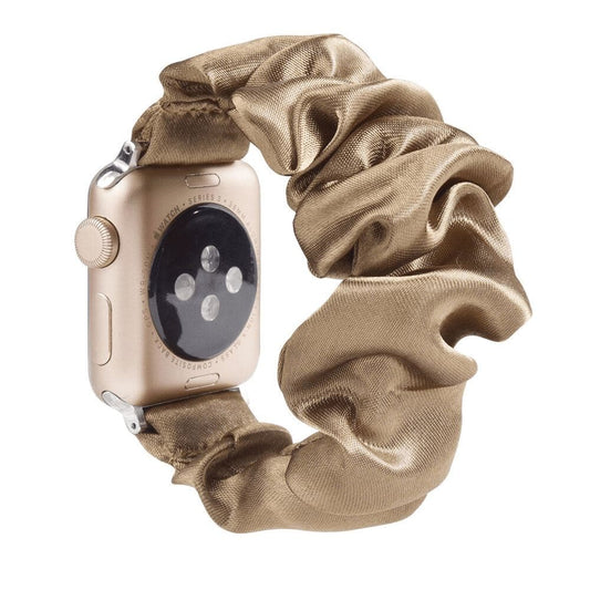 Satin Coffee Cream scunchie apple watch bands 