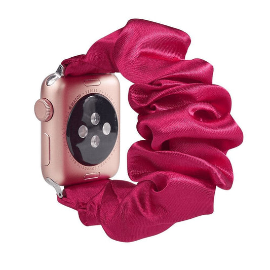 Satin Fuchsia scunchie apple watch bands 