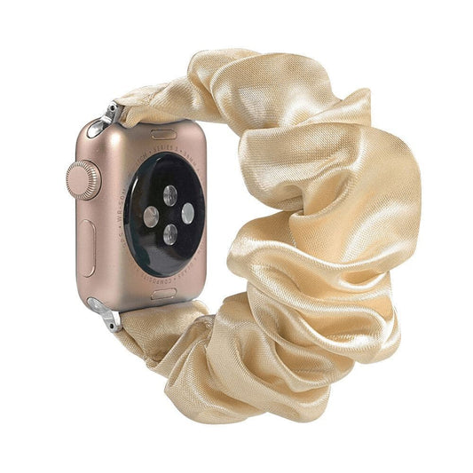 Satin Pearl scunchie apple watch bands 