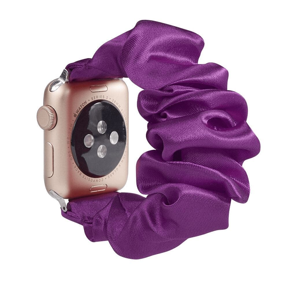 Satin Plum scunchie apple watch bands 