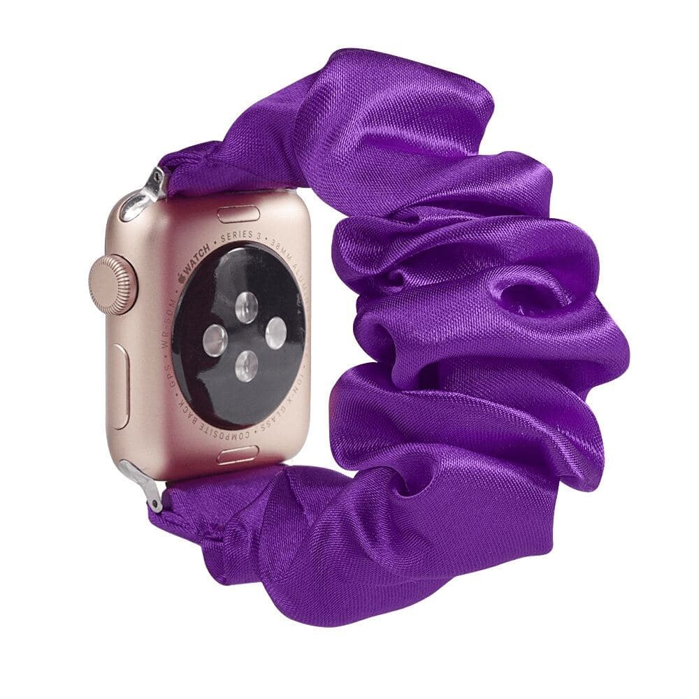 Satin Real Purple scunchie apple watch bands 