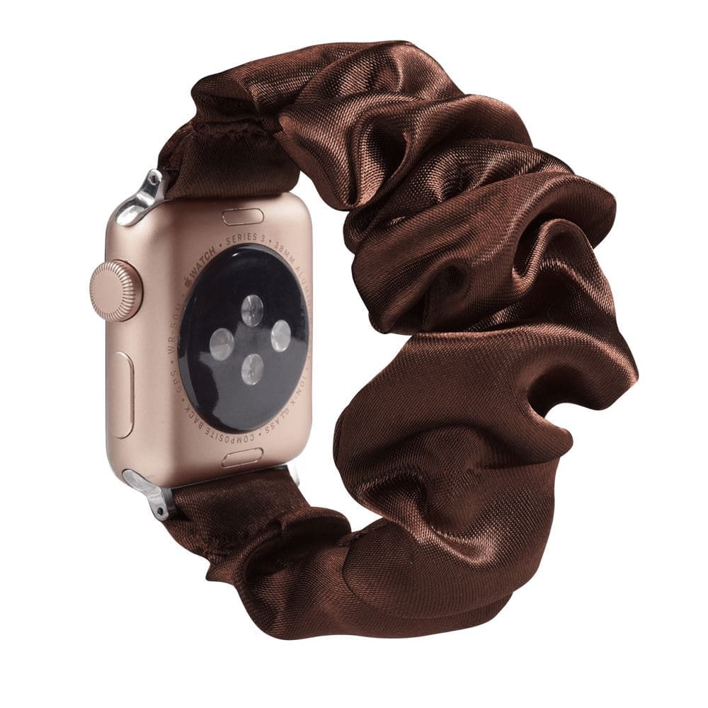 Satin Rich Chocolate scunchie apple watch bands 
