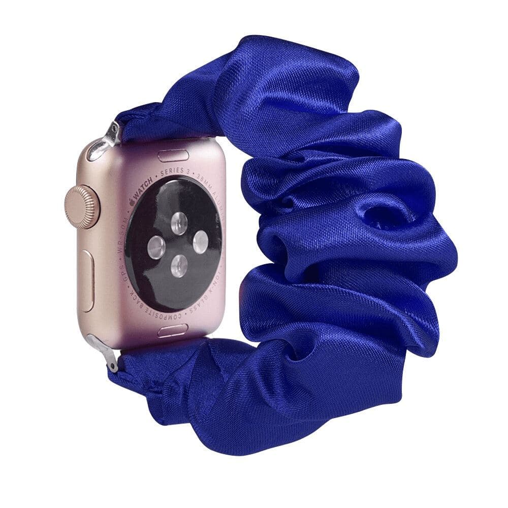 Satin Royal Blue scunchie apple watch bands 