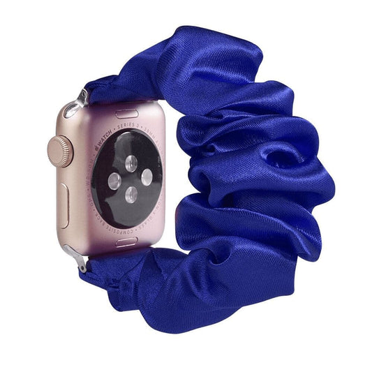 Satin Royal Blue scunchie apple watch bands 