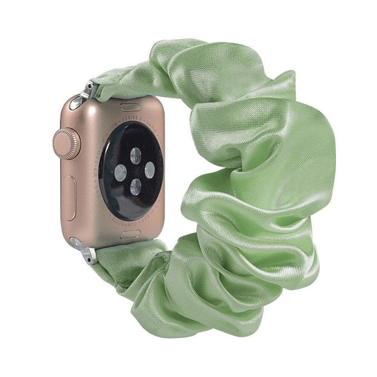 Satin Soft Green scunchie apple watch bands 