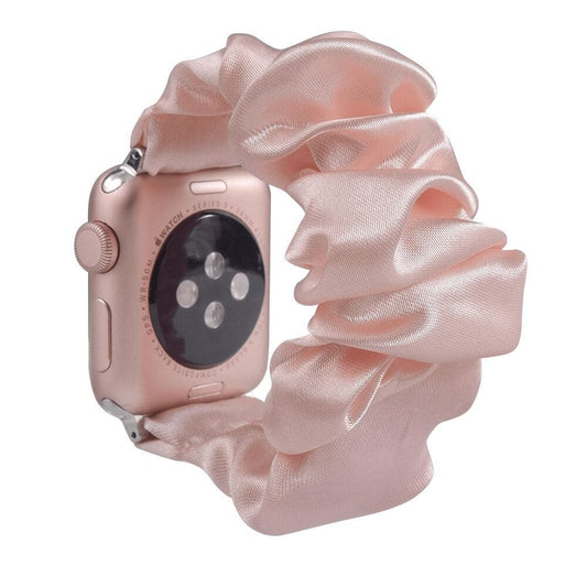 Satin Soft Pink scunchie apple watch bands 