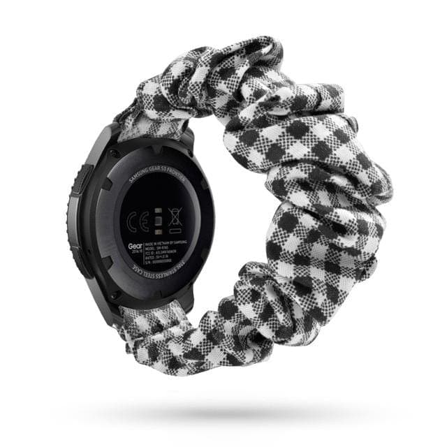 Scrunchie Band for Samsung & Garmin 25 Designs samsung Scunchapples United States Mono Gingham 22mm watch band