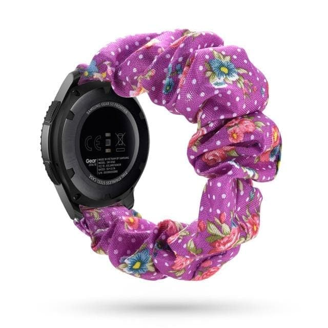 Scrunchie Band for Samsung & Garmin 25 Designs samsung Scunchapples United States Purple Floral Punch 20mm watch band