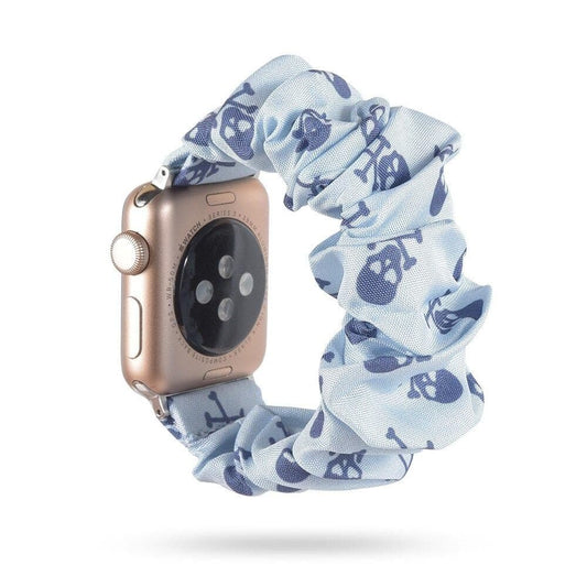 Skully Baby Blue scunchie apple watch bands 38mm or 40mm 