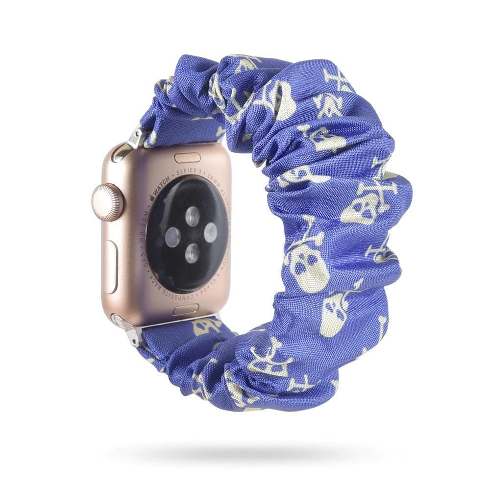 Skully Sky Blue scunchie apple watch bands 38mm or 40mm 