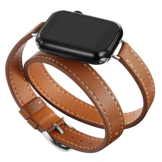 Slim Boho Leather Twirl Scrunchapples