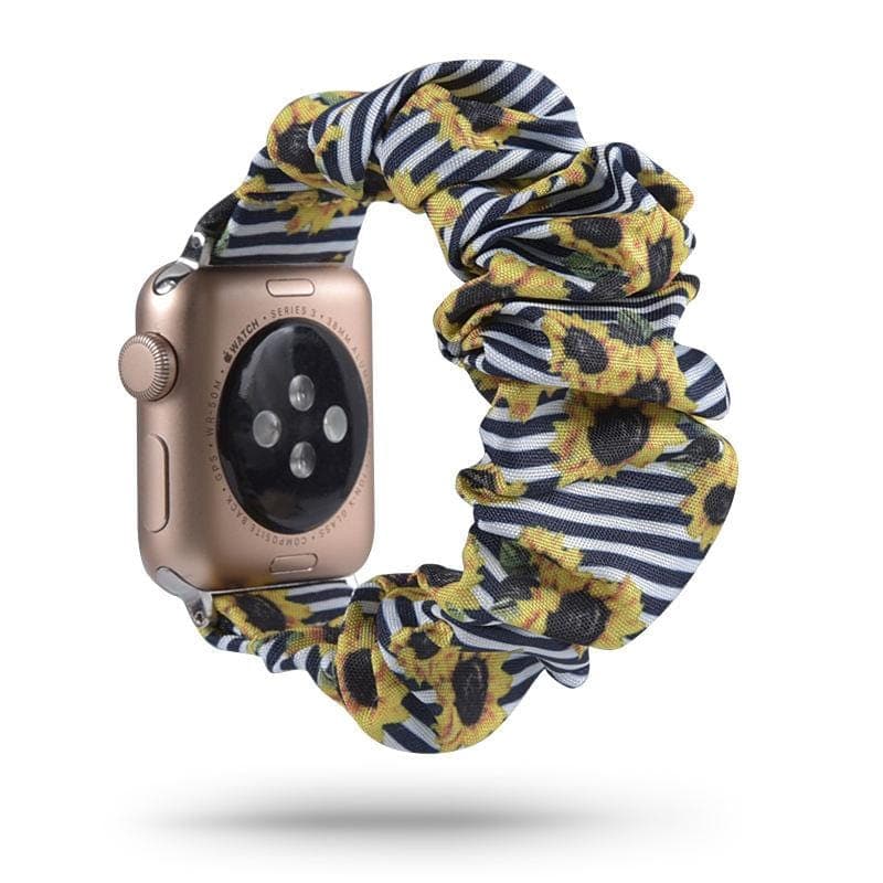 Striped Sunflower scunchie apple watch bands 38mm or 40mm 