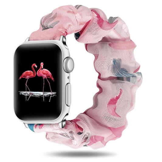 Summer Flamingo Pink scunchie apple watch bands 38mm or 40mm 