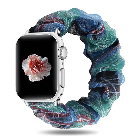 Summer Ocean Plaid scunchie apple watch bands 38mm or 40mm 