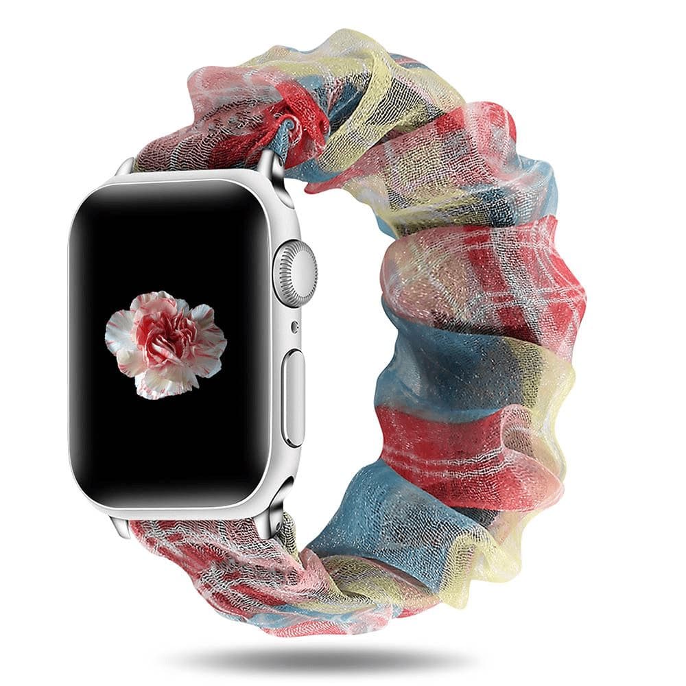 Summer Rainbow Plaid scunchie apple watch bands 38mm or 40mm 
