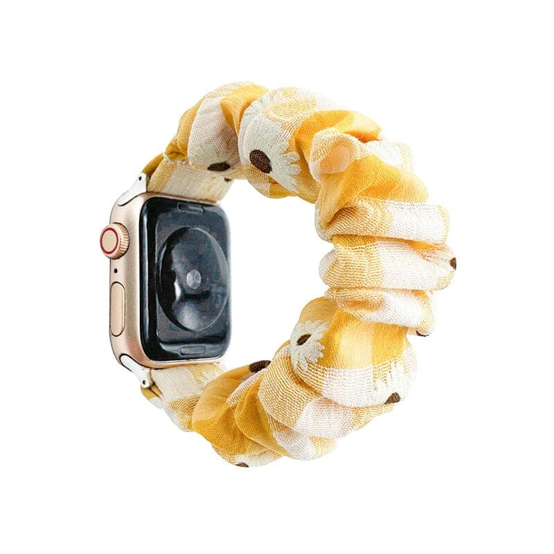 Sunshine Daisy Plaid Apple Watch Band Scrunchapples 38/40/41mm 
