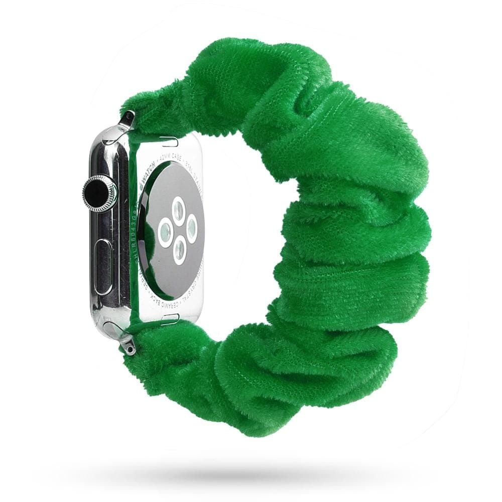 Toweling Irish Green scunchie apple watch bands 