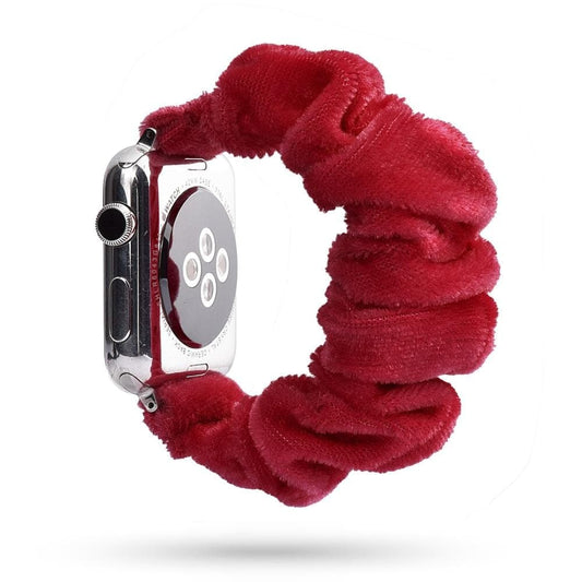 Toweling Red Siren scunchie apple watch bands 