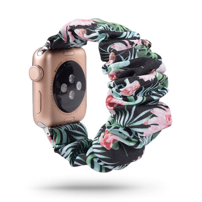 Tropical Pink Garden scunchie apple watch bands 38mm or 40mm 