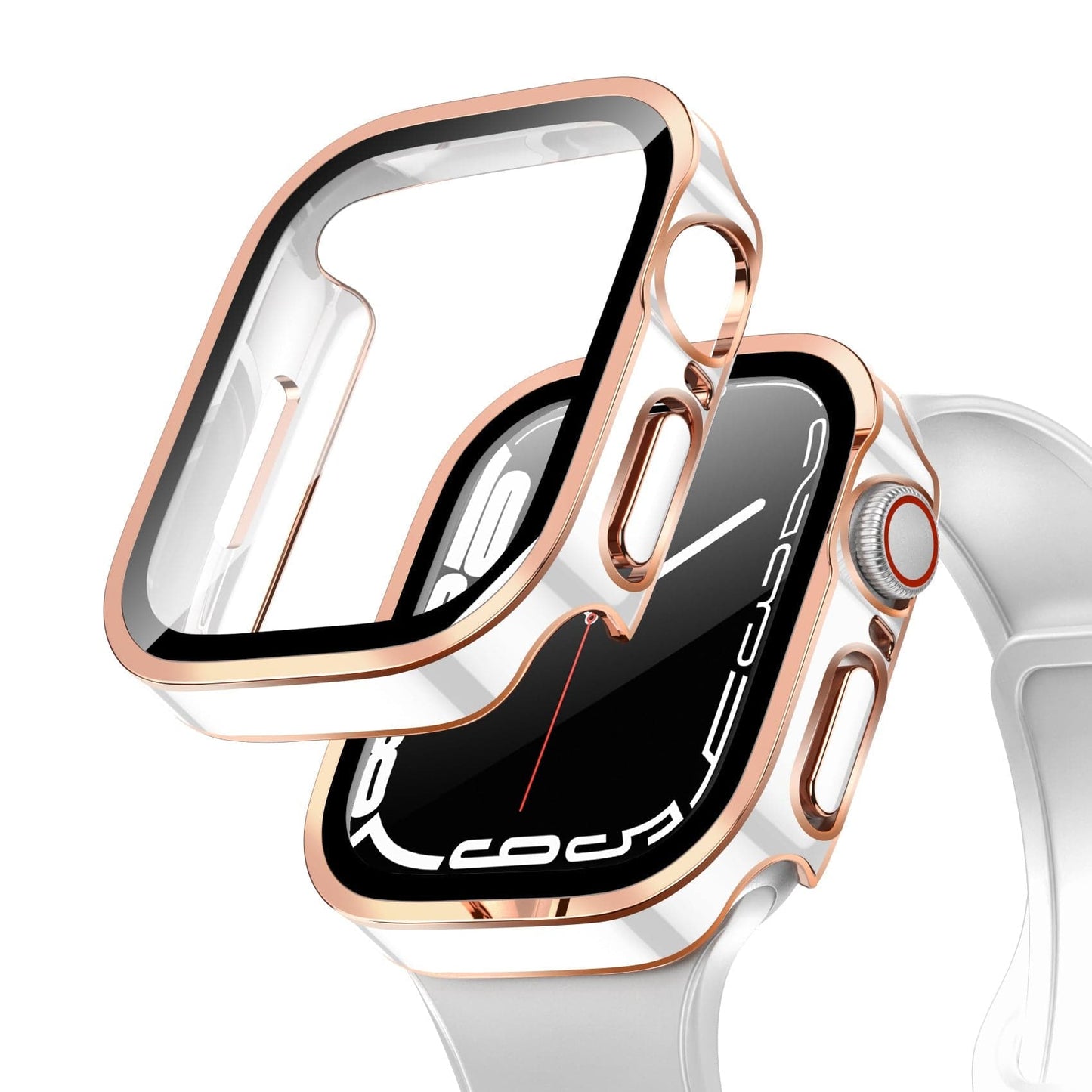 Waterproof Apple Watch Case Scrunchapples 40mm Rose Gold & White Edging 