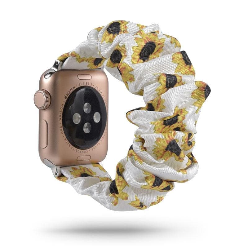 White Sunflower scunchie apple watch bands 38mm or 40mm 